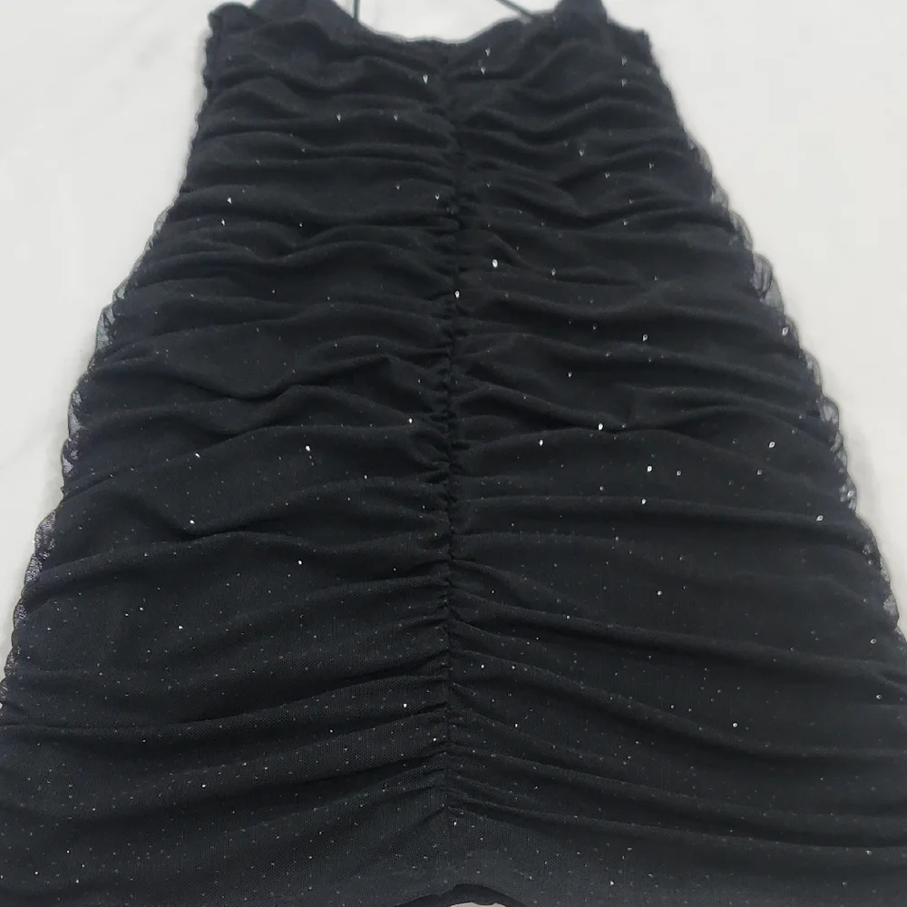 Charlotte Russe Black Ruched Mini Dress